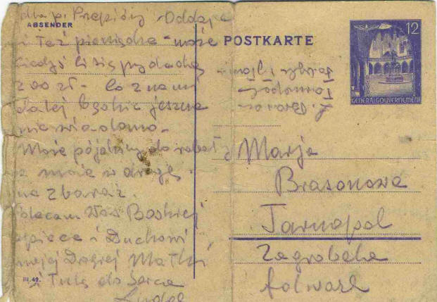 The two last postcards from Ludwik to his wife Maria